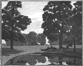 wood-engraving of Elms by a Pond (Giclée only)